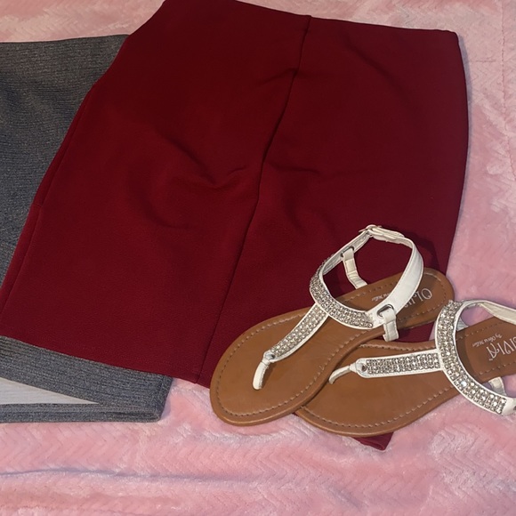2 PAIR of Joe B pencil skirts! One Gray, One is Maroon! Both Size L! - Picture 3 of 7